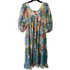 Ropa California Vintage Womens Dress Size XL Multicolor Floral Pure Cotton